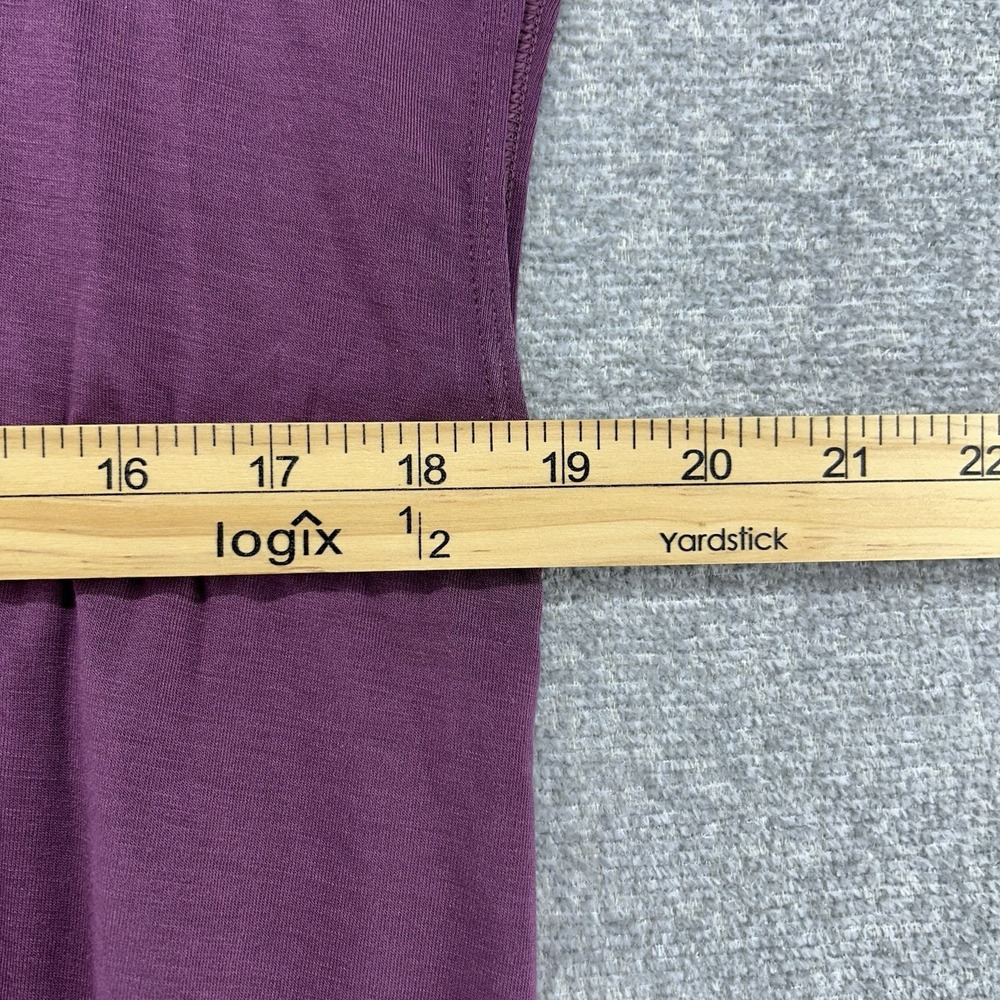 Athleta Ease In Hybrid Tee Sleeveless Woman Size Large Burgundy Activewear - Picture 8 of 9